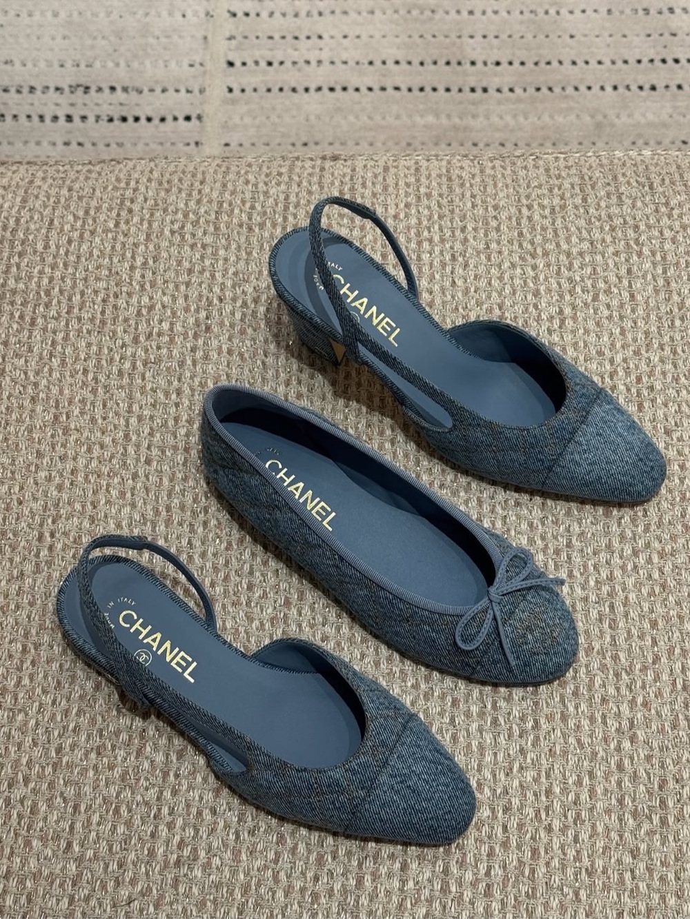 Chanel 26B Light Denim Slingback Flats | Size 38.5 - Picture 13 of 16